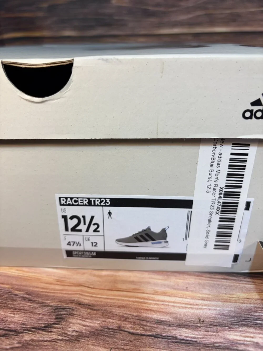 NEW Adidas Racer TR23 Men's Grey Athletic Running Shoes Size 12.5